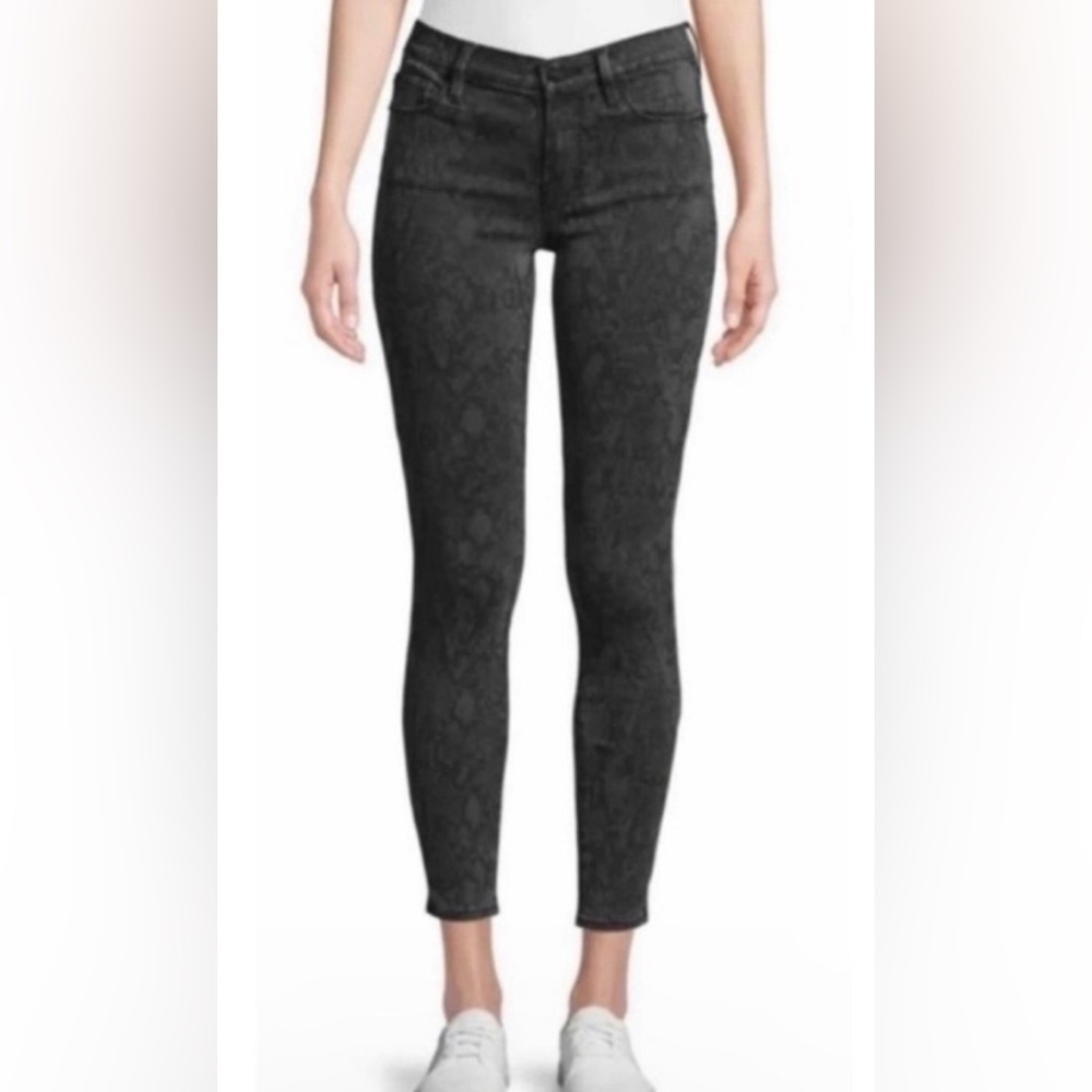 Frame Denim Le Skinny De Jeanne Snake Print Jeans Gray Size 24